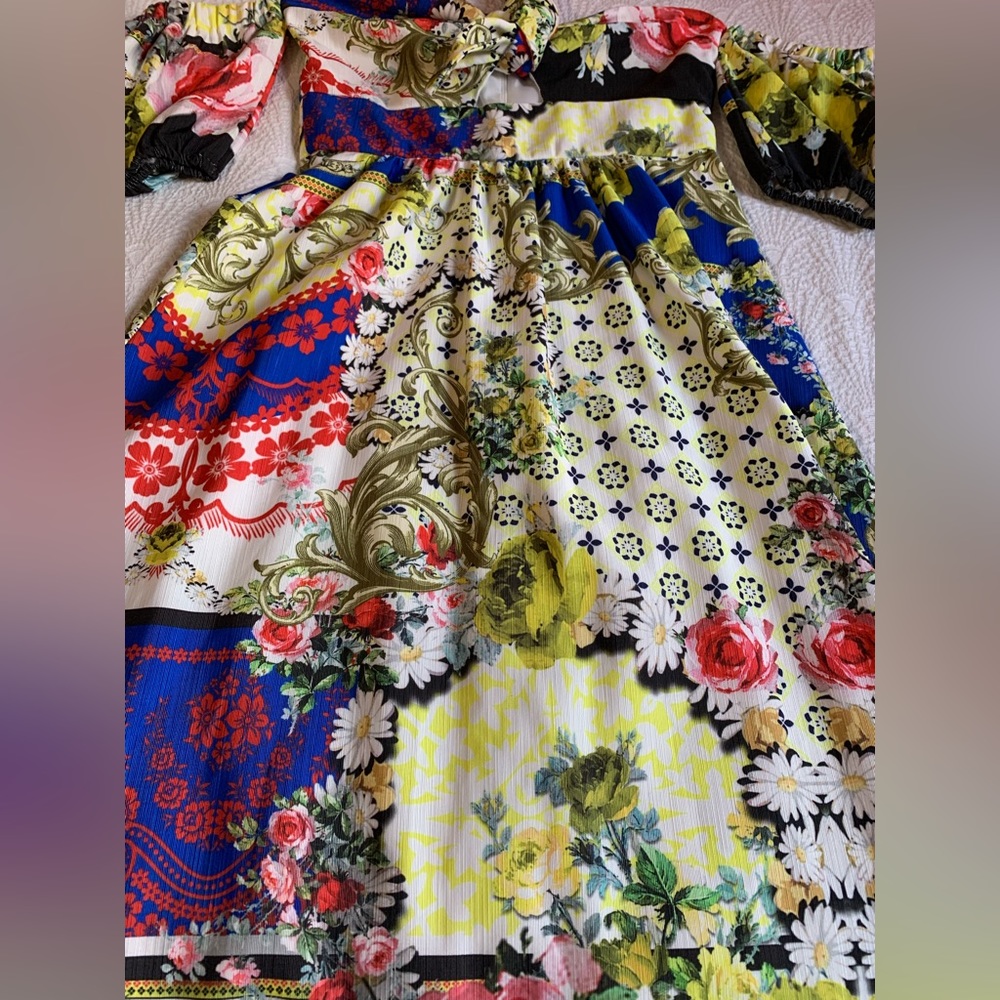ASOS Multicolor Floral Patchwork Dress - Picture 2 of 6